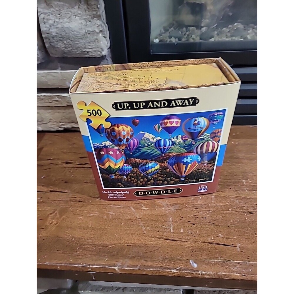 Hot Air Balloon Jigsaw Puzzle NEW 500pc Up Up Away Dowdle  16X 20"